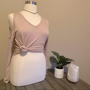 NWOT COLD SHOULDER V-NECK TOP